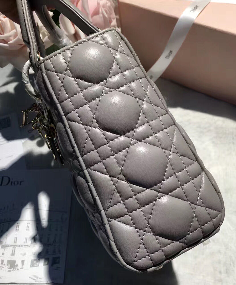 Christian Dior Lady Dior Lucky Badges Bag Grey